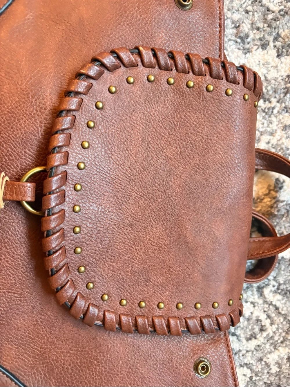 Brown Leather Tassel Backpack - Women Bags